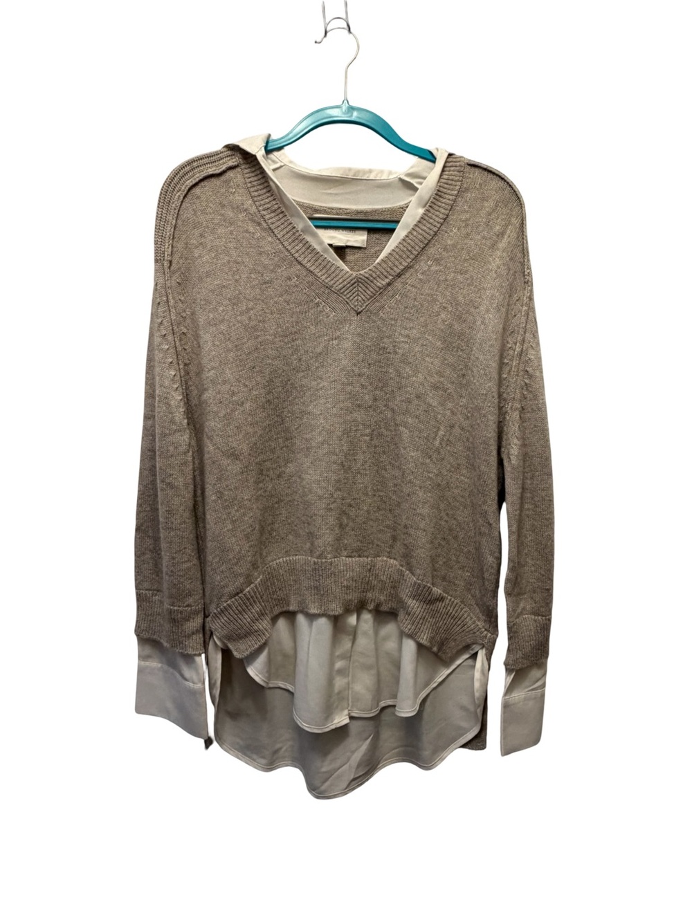 Brochu Walker The Looker Wool Cashmere Layered V Neck Sweater Womens M